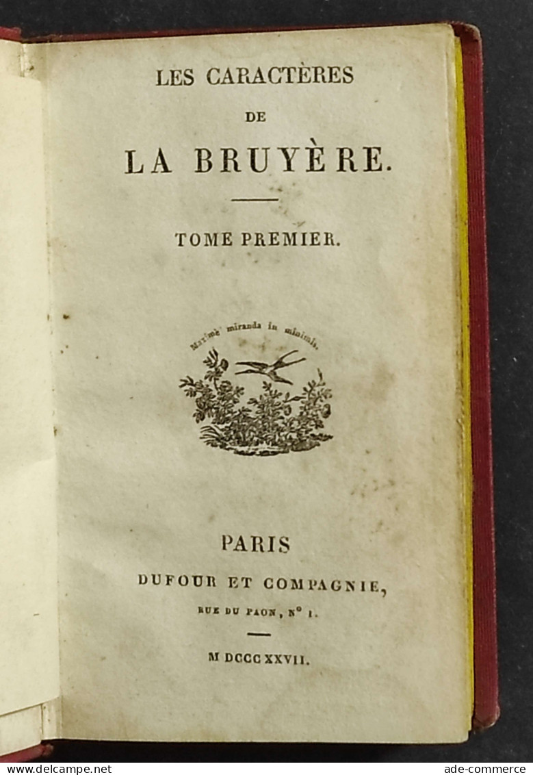 Les Caracteres De La Bruyere/Theopraste - Ed. Dufur - 1827 - 3 Vol. - Libri Antichi