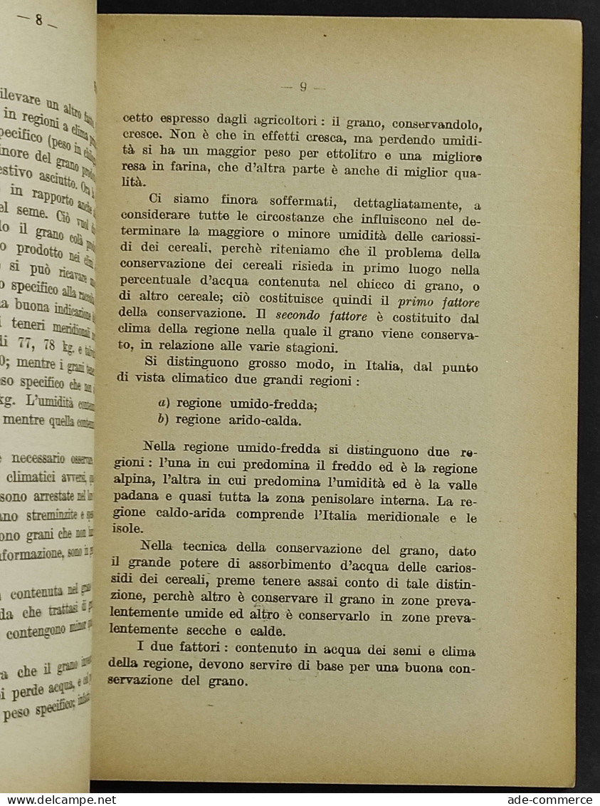 Conservazione Dei Cereali - A. Mango - 1931 - Jardinage