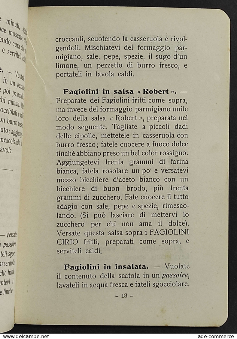 Cirio - Manualetto Di Cucina Per L'uso Delle Conserve Alimentari - Maison Et Cuisine