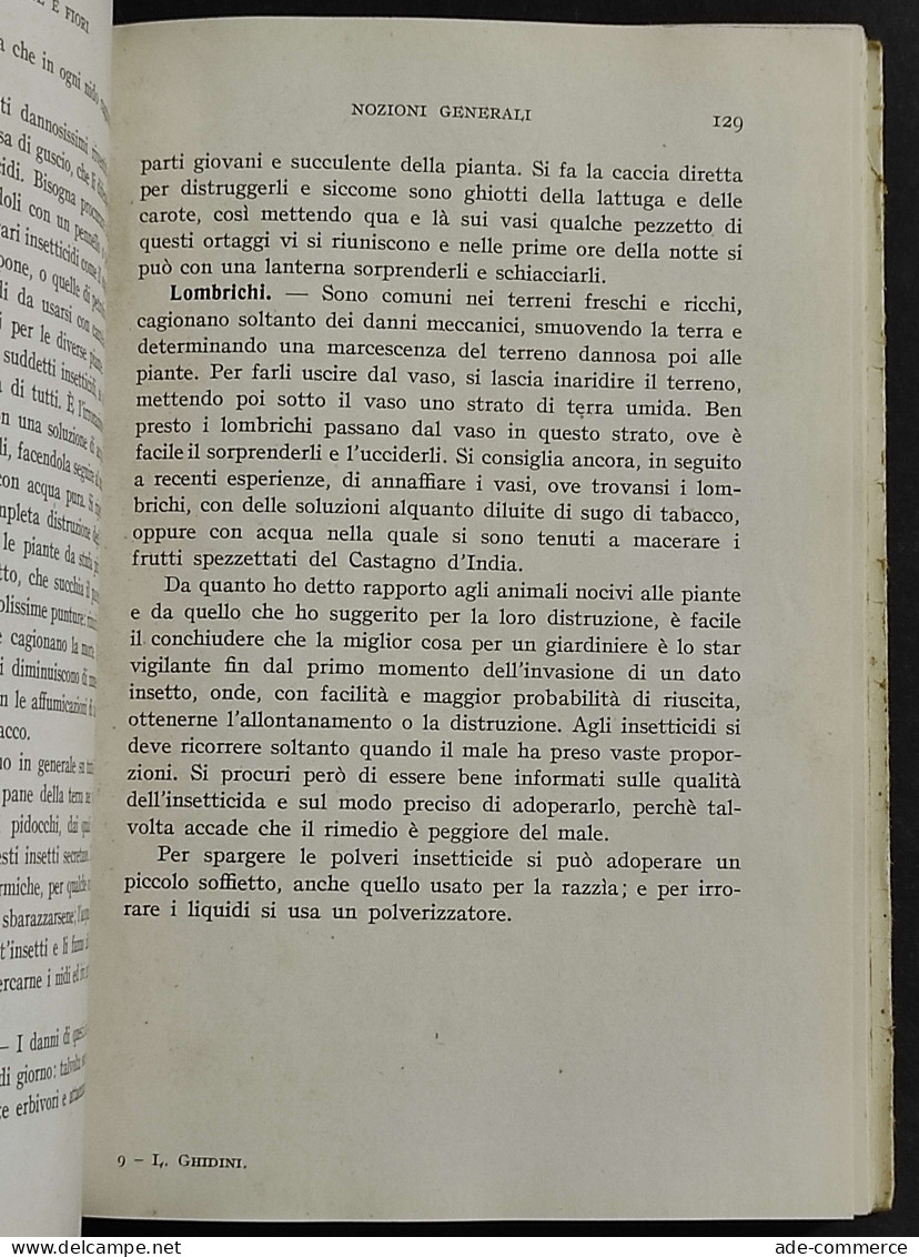 Coltivazione Cittadina - Piante E Fiori - L. Ghidini - Ed. Hoepli - 1951 - Giardinaggio