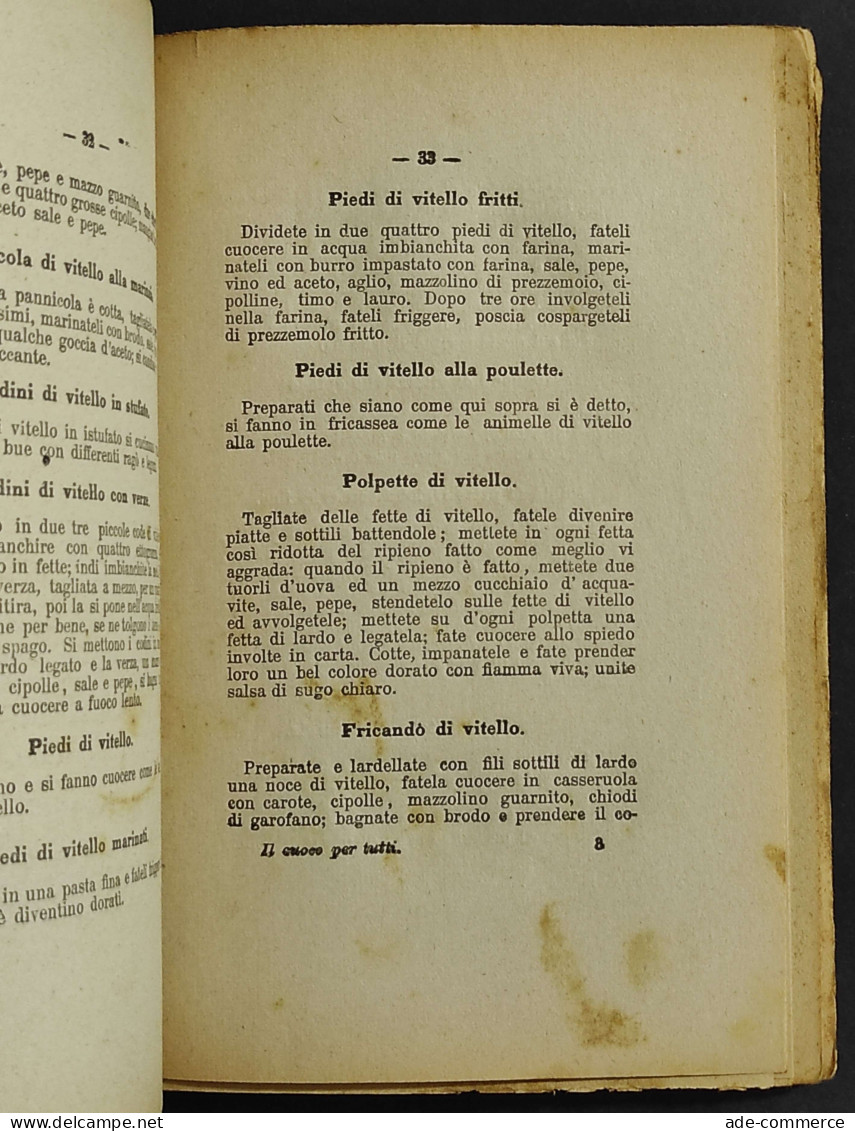 Il Cuoco Per Tutti - G. Grossi - Ed. Bietti - 1908 - Casa Y Cocina