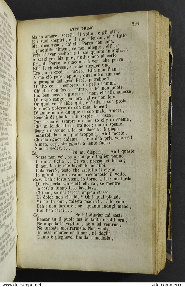 Tragedie Di Vittorio Alfieri Da Asti - Ed. Ferrario - 1857 - 2 Vol. In Uno - Libri Antichi