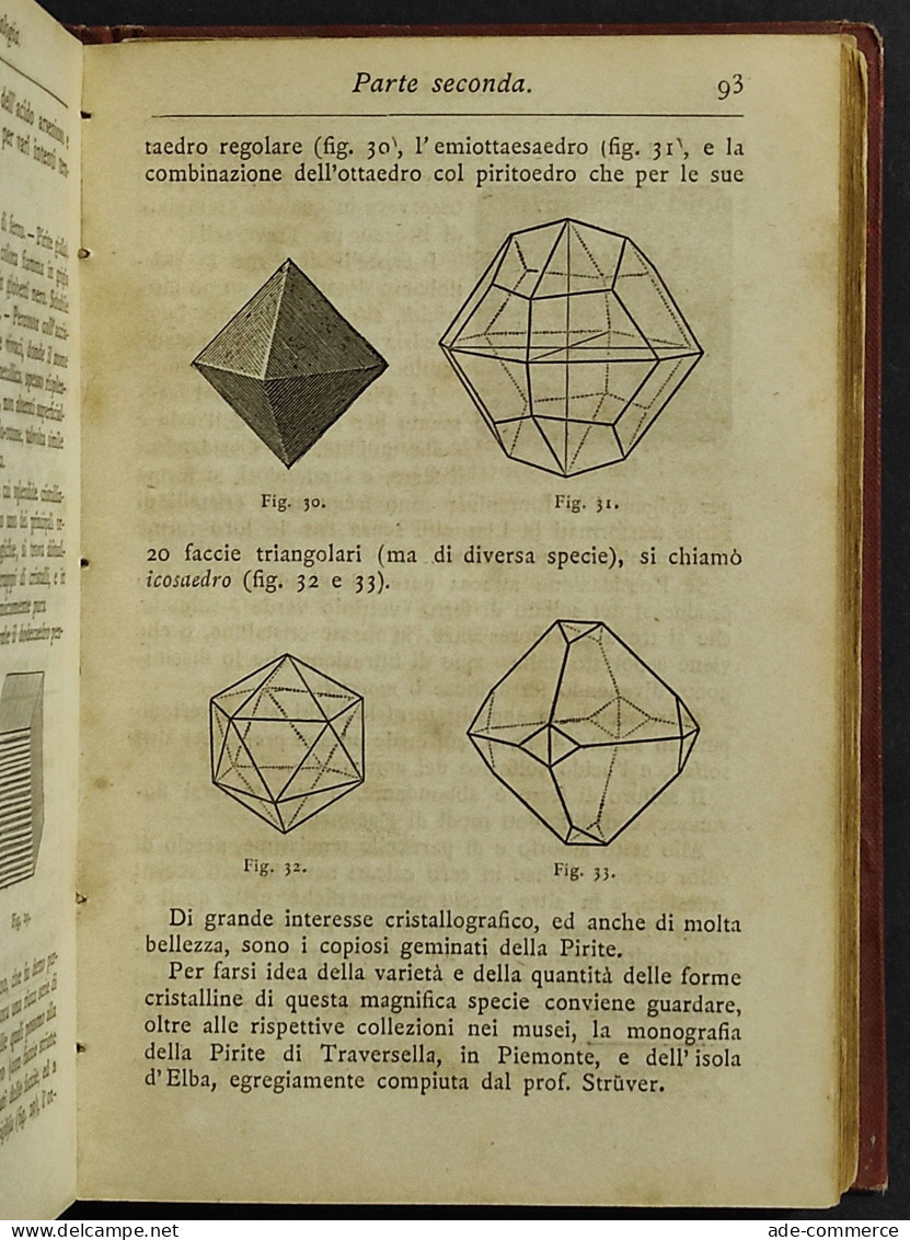 Mineralogia Descrittiva - L. Bombicci - Ed. Hoepli - 1885 - Libri Antichi