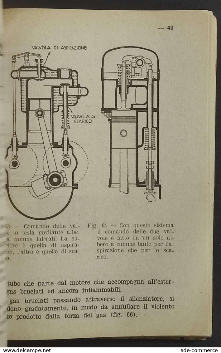 L'Auto Patente - Manuale Teorico Pratico - C. Pedretti - Ed. Zannoni - 1944 - Motori