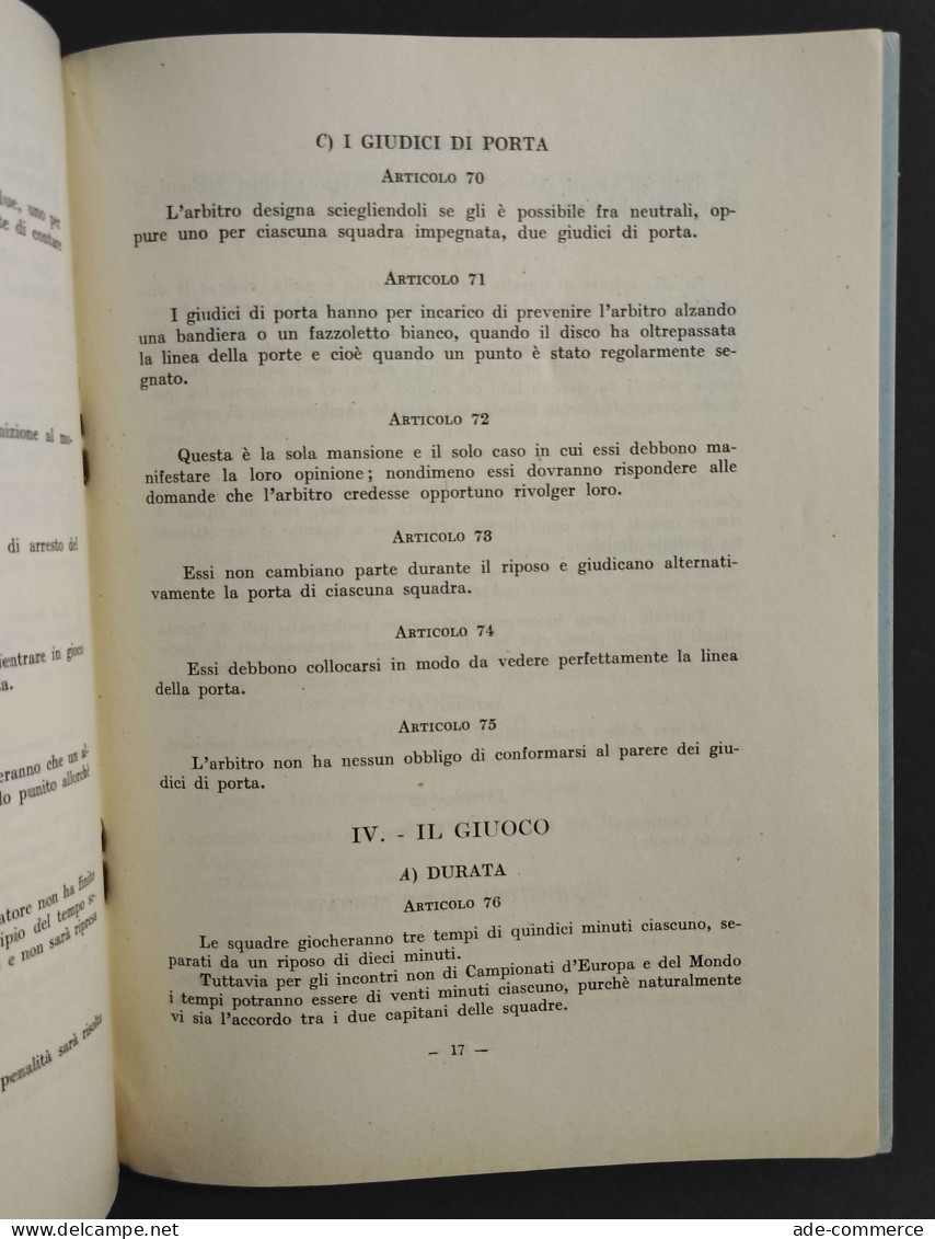 CONI - Regolamento Del Giuoco Dell'Hockey Sul Ghiaccio - Ed. Pinci - 1935 - Sports