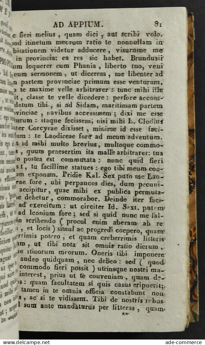 Epistolarum Ad Familiares - M. Tullii Ciceronis - Ed. Seguin - 1839 - Libri Antichi