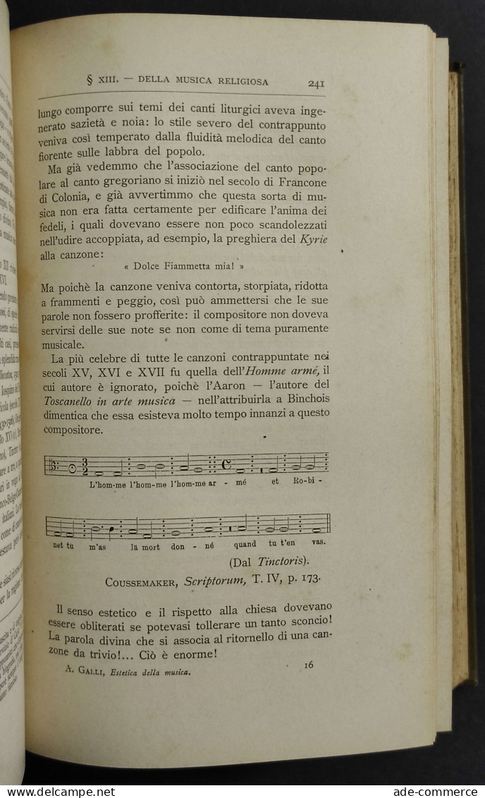 Estetica Della Musica - A. Galli - Ed. Bocca - 1900 - Cinema Y Música