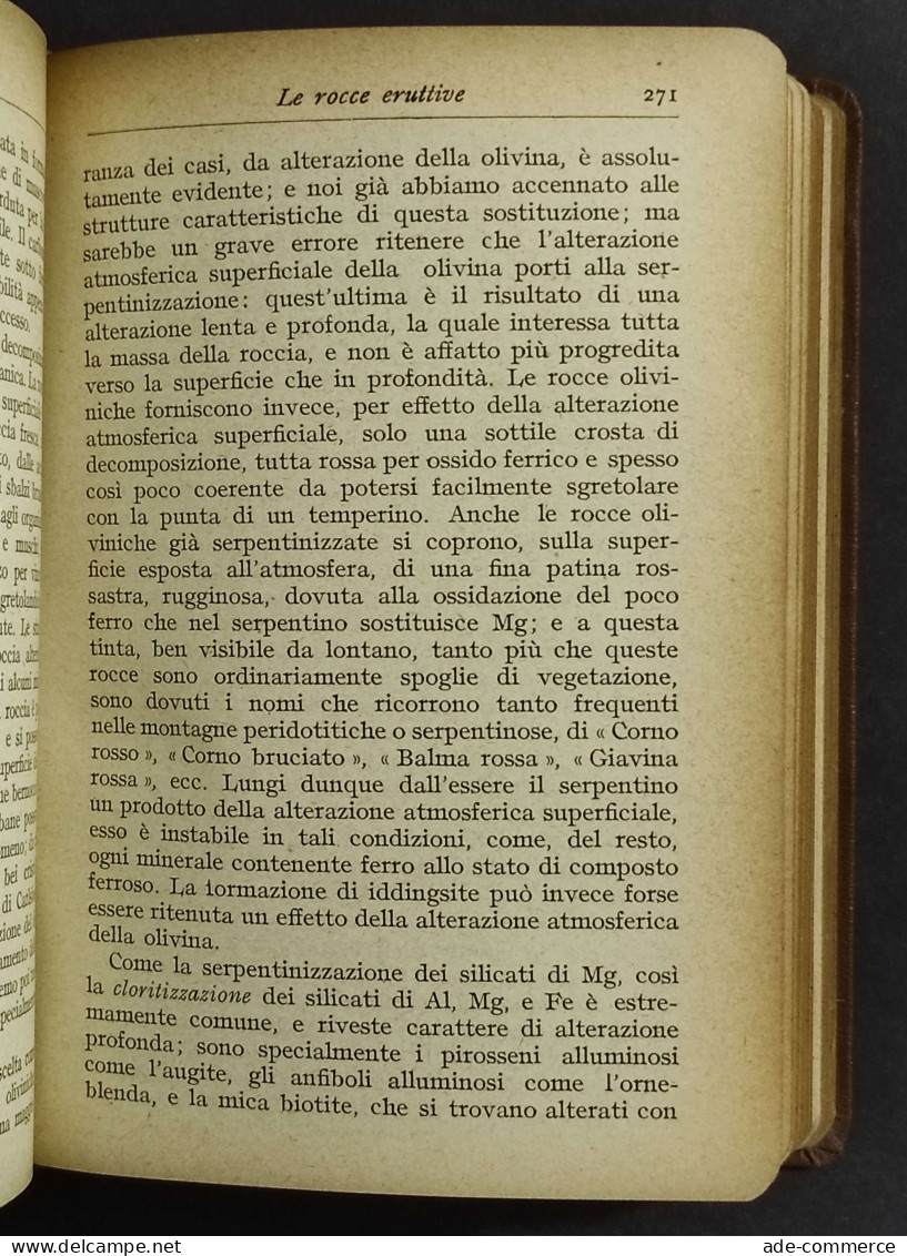Le Rocce - E. Artini - Ed. Hoepli - 1919 - Manuales Para Coleccionistas