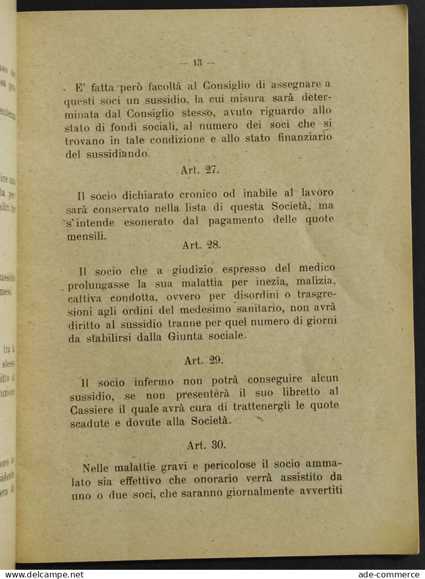 Statuto Della Società Operaia Agricola Di Bozzole - 1931 - Gesellschaft Und Politik