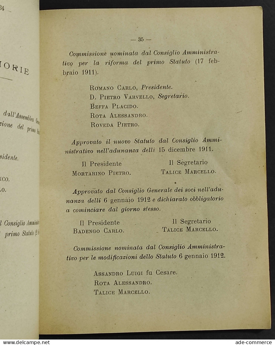 Statuto Della Società Operaia Agricola Di Bozzole - 1931 - Société, Politique, économie