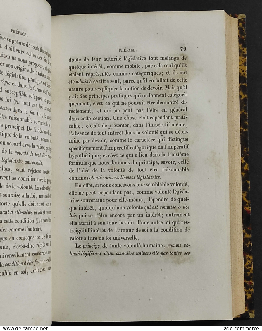 Principes Métaphysiques De La Morale - E. Kant - Ed. De Ladrange - 1854 - Libri Antichi