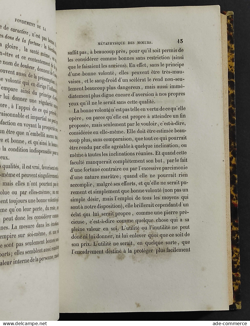 Principes Métaphysiques De La Morale - E. Kant - Ed. De Ladrange - 1854 - Libri Antichi