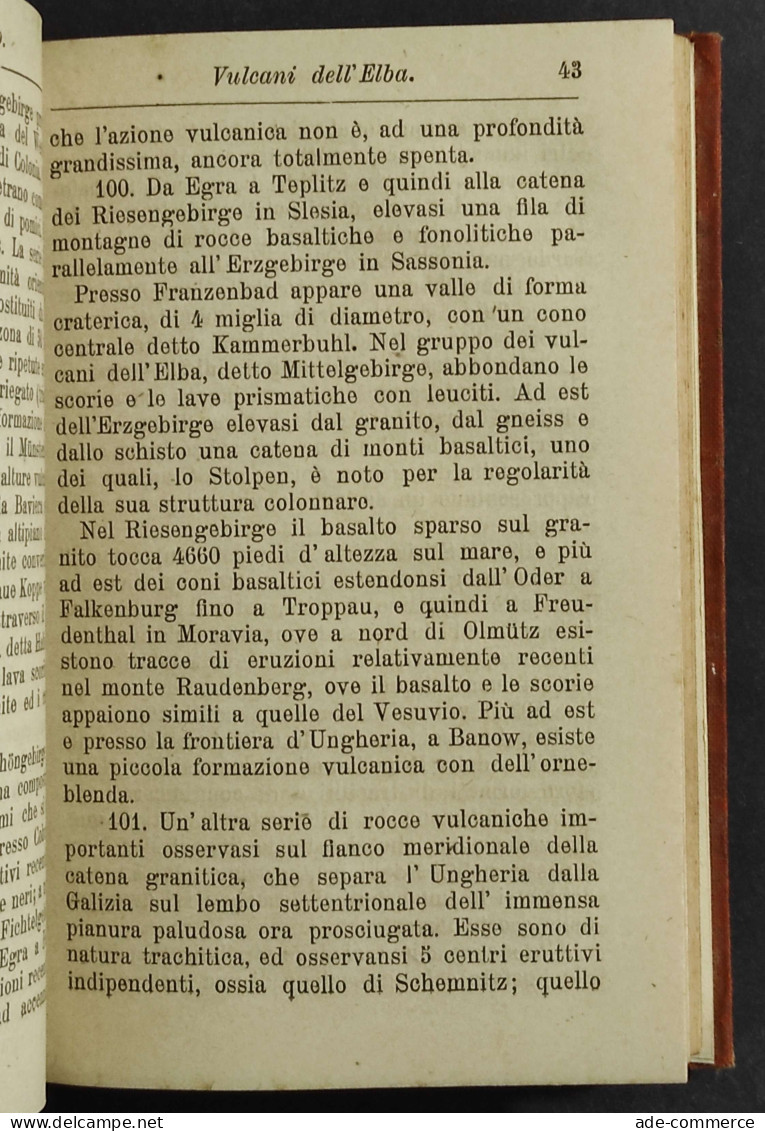 Vulcanismo - L. Gatta - Ed. Hoepli - 1885 - Manuali Per Collezionisti