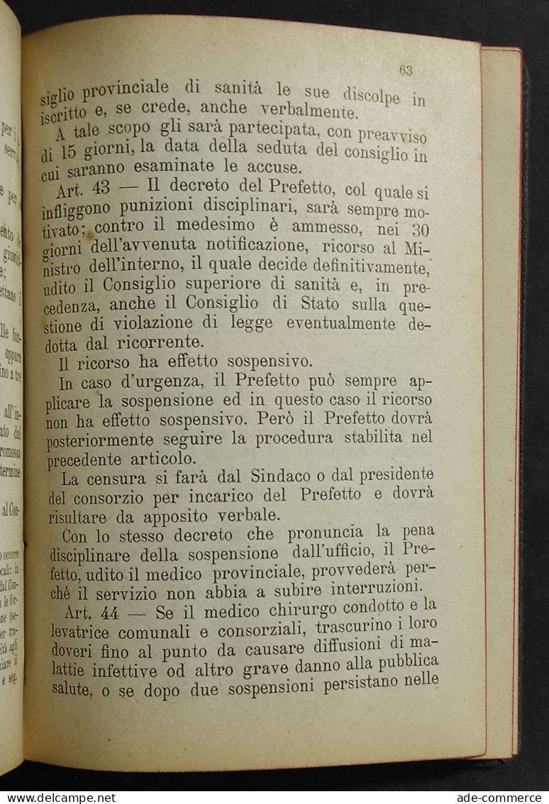 Gli Interessi Del Medico Nella Legislazione - A. Gagliardi - Ed. Rancati - 1911 - Société, Politique, économie
