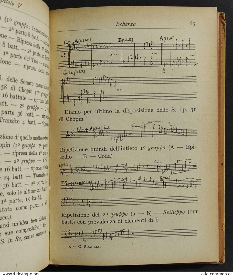 Guida Allo Studio Forme Musicali Strumentali - Scaglia - Ed. Hoepli - 1930 - Handleiding Voor Verzamelaars