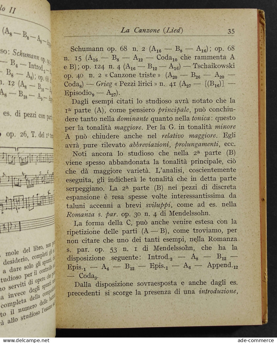 Guida Allo Studio Forme Musicali Strumentali - Scaglia - Ed. Hoepli - 1930 - Handleiding Voor Verzamelaars