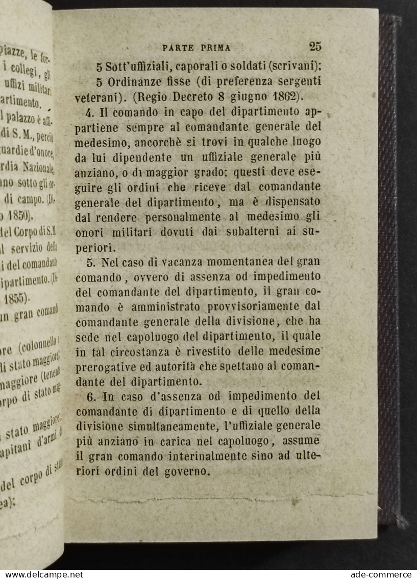 Servizio Militare Dipartimenti Divisioni Territoriali - Ed. Cassone - 1863 - Libri Antichi