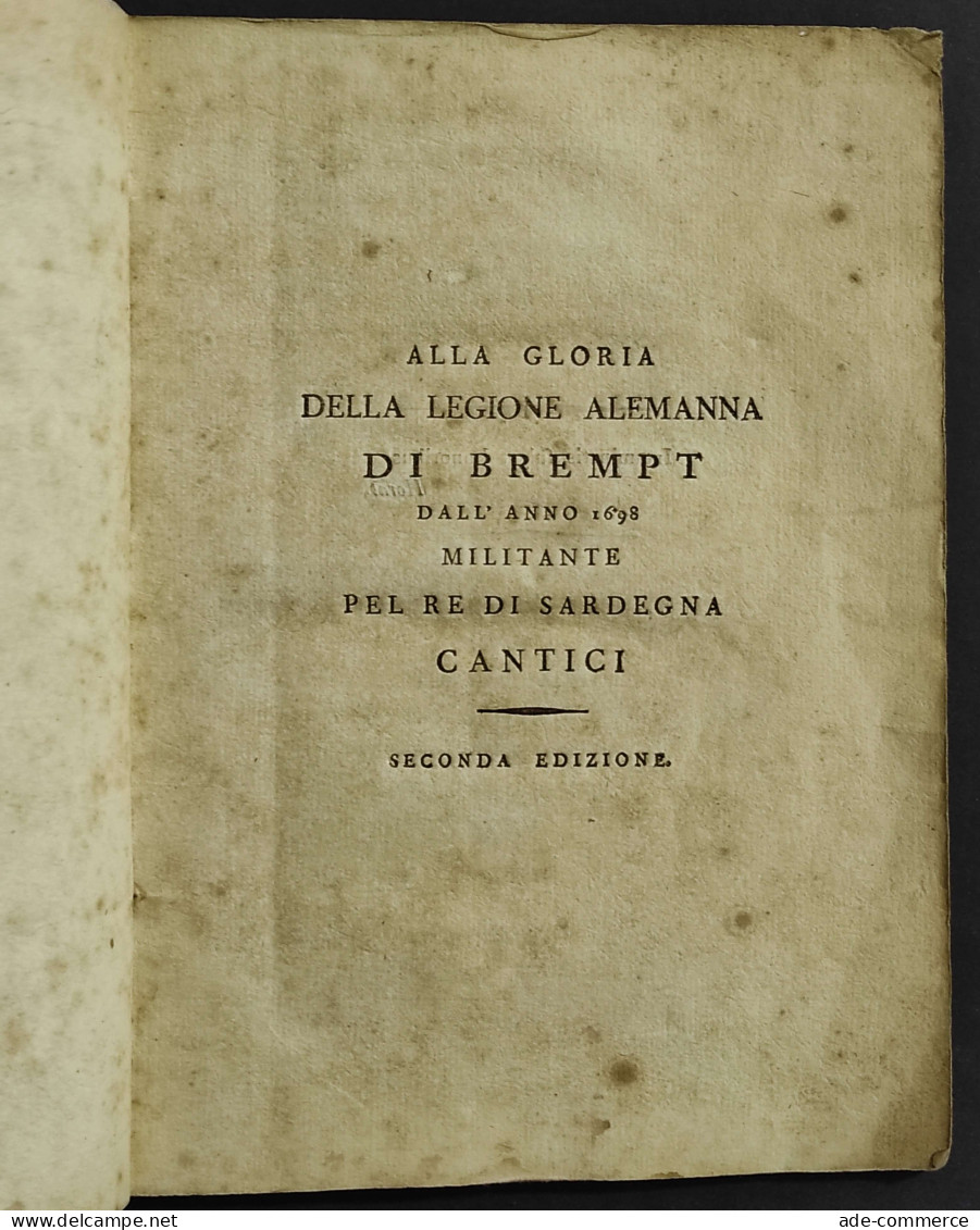 Alla Gloria Della Legione Alemanna Di Brempt - 1798 - Libri Antichi