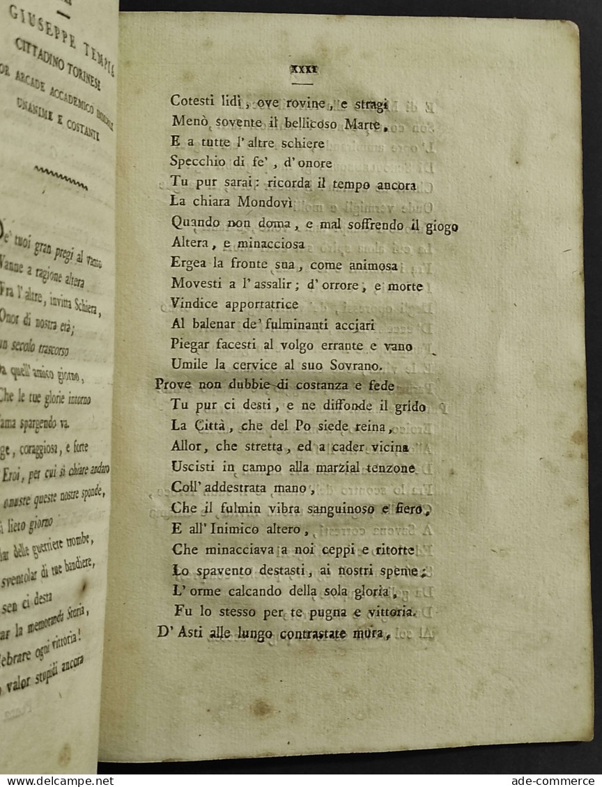 Alla Gloria Della Legione Alemanna Di Brempt - 1798 - Libri Antichi