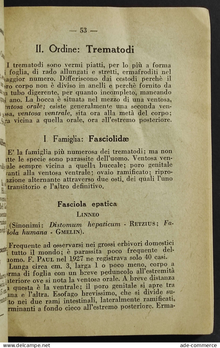 Zooparassitologia Medica - A. Vacca - Ed. Minerva - 1928 - Médecine, Psychologie