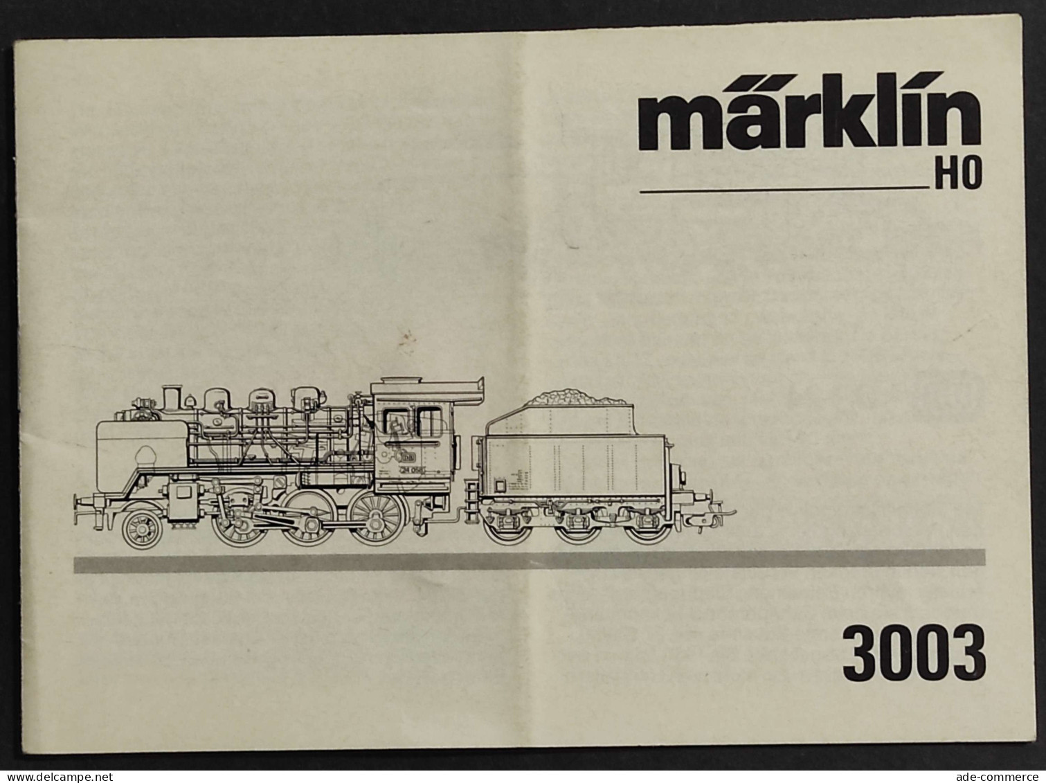 Libretto Istruzioni Marklin HO - 3003 - Modellismo Ferroviario - Sin Clasificación