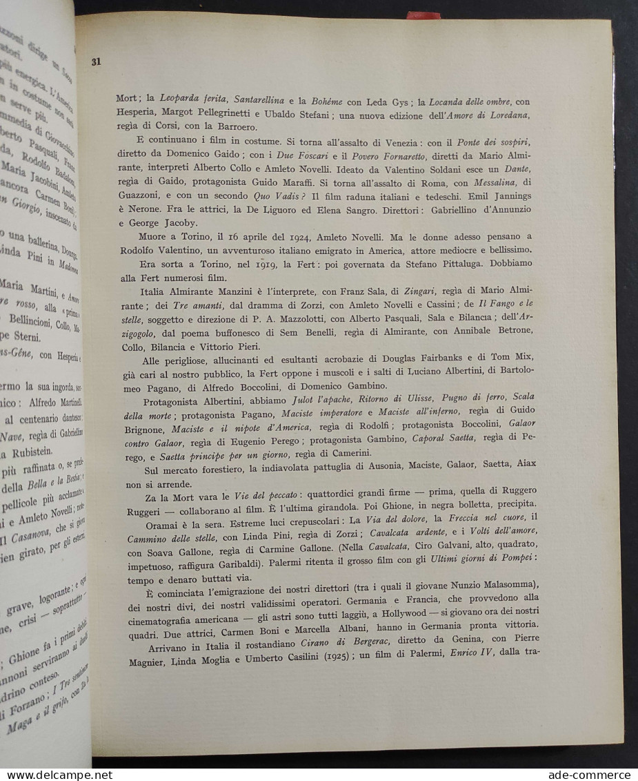 Cinquant'anni Di Cinema Italiano - Ed. Bestetti - 1954 - Film En Muziek