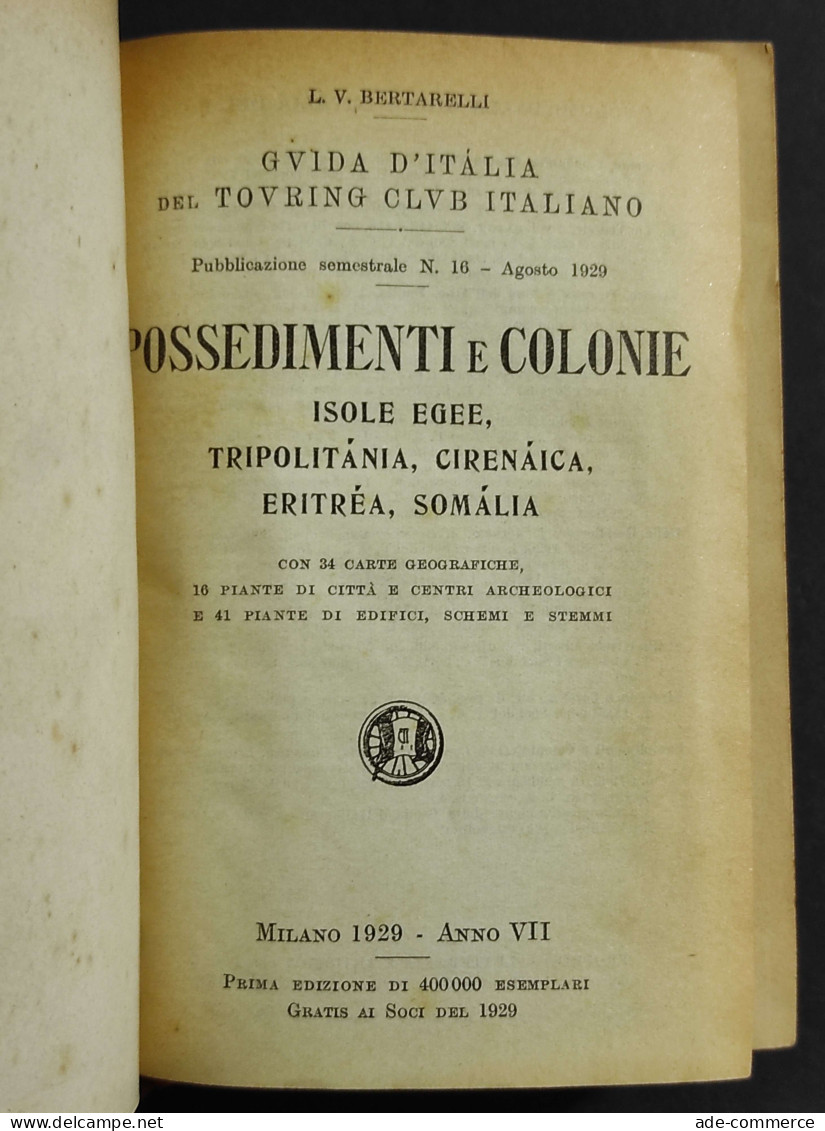 Guida D'Italia Del Touring Club Italiano - L. V. Bertarelli - 1929 - Tourismus, Reisen