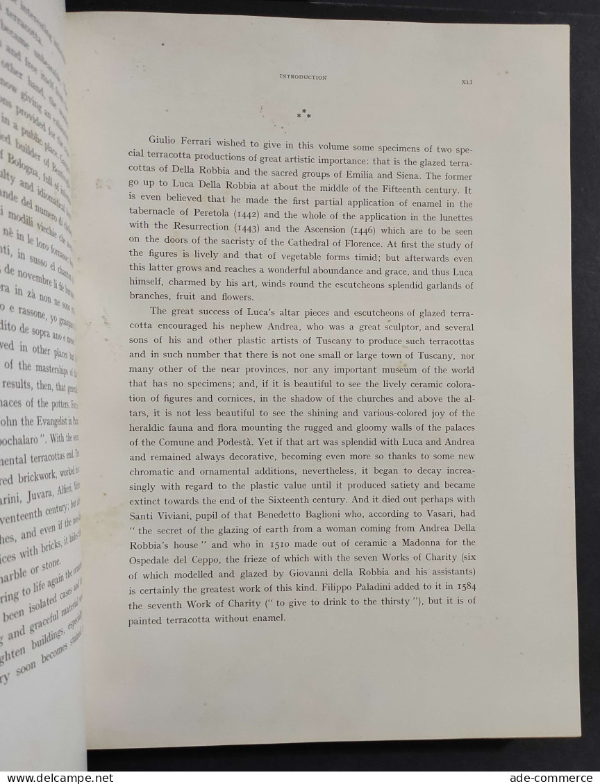 La Terracotta E Pavimenti In Laterizio Nell'Arte Italiana - G. Ferrari - Ed. Hoepli - 1928 - Arts, Antiquity