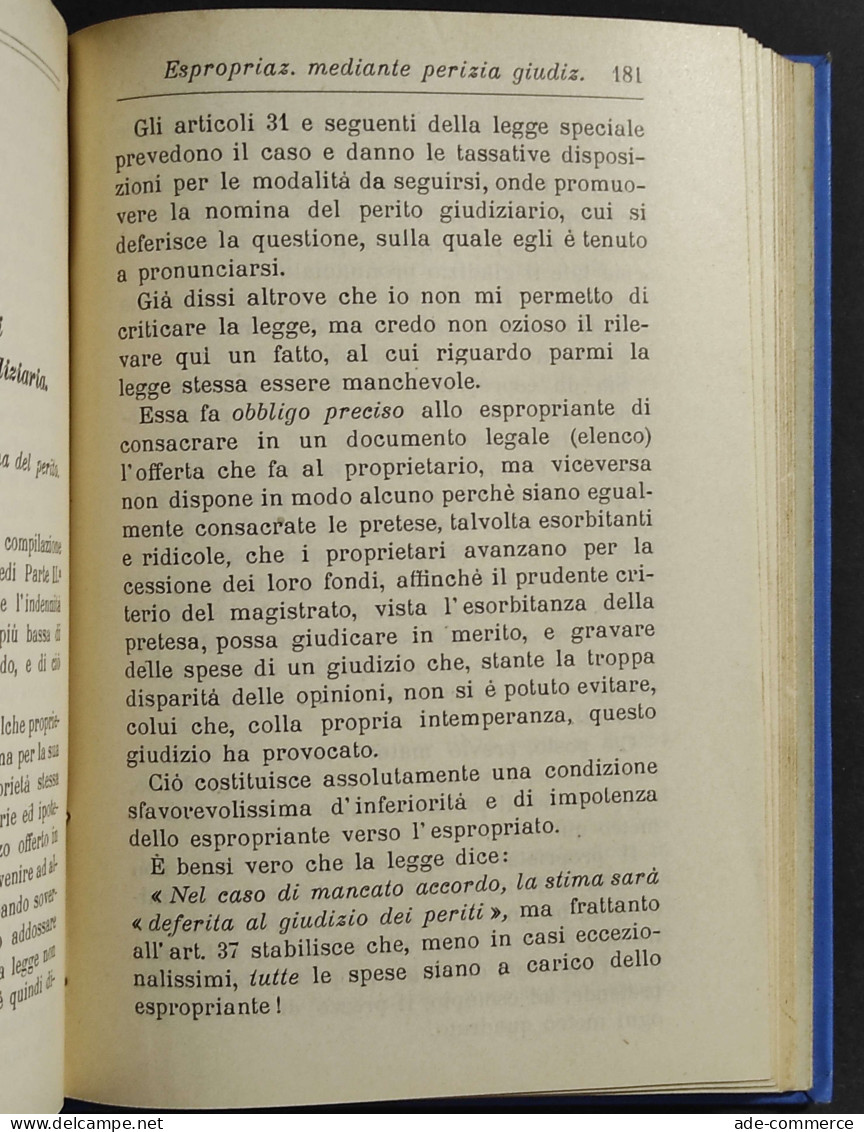 Espropriazioni Per Causa Di Pubblica Utilità - E. Sardi - Ed. Hoepli - 1904 - Collectors Manuals