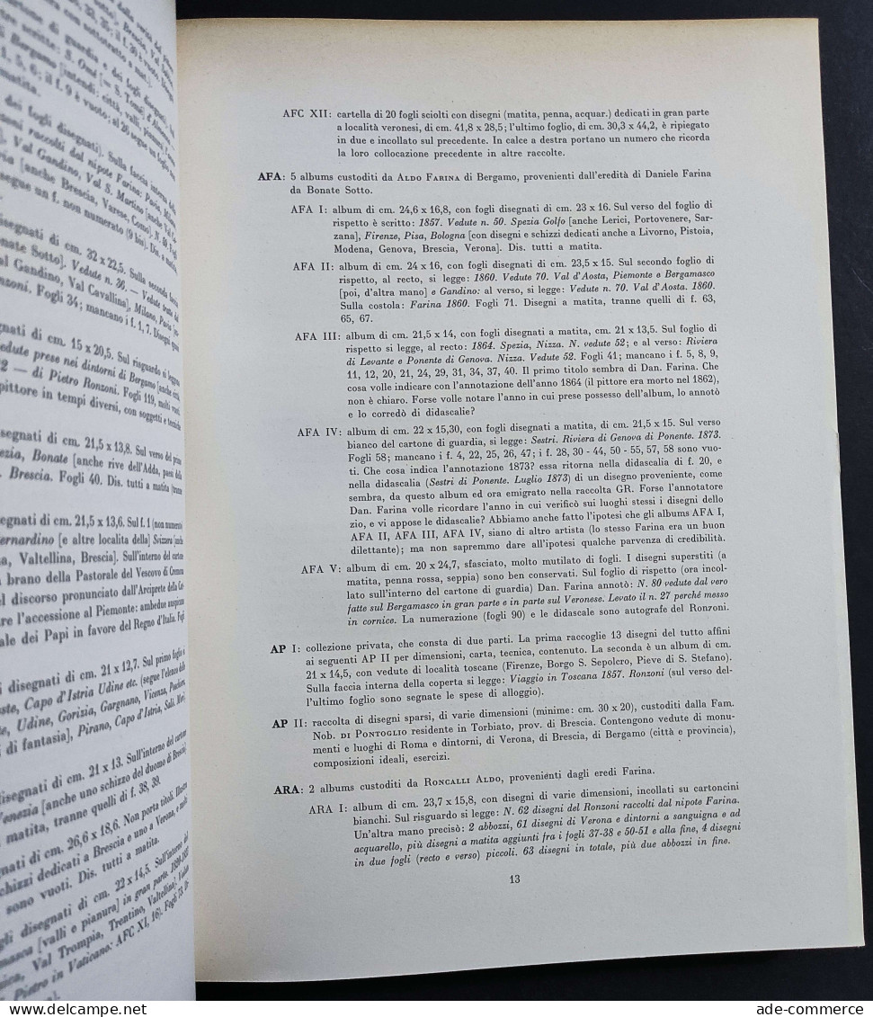 Disegni Inediti Del Paesista P. Ronzoni III Parte - Angoli Terra Bergamasca -1965 - Arts, Antiquity