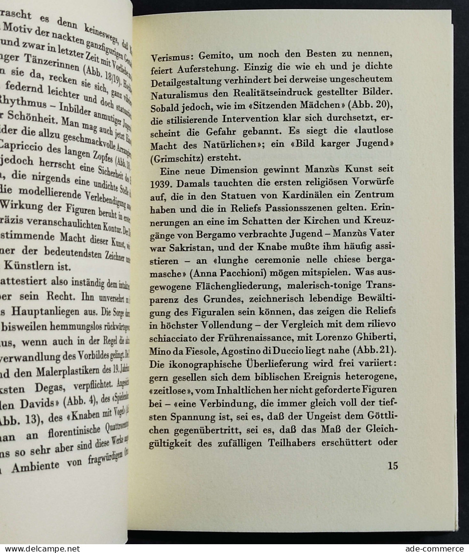 Giacomo Manzù - E. Huttinger - Ed. Amriswil - 1956 - Arts, Antiquity