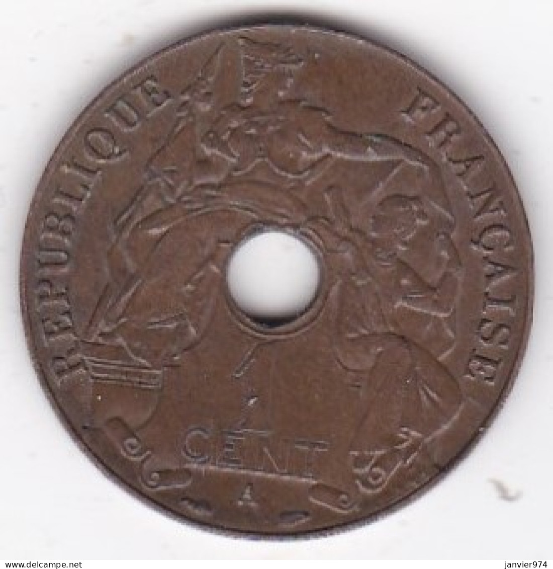 Indochine Française. 1 Cent 1937 A. En Bronze, Lec 98 - French Indochina