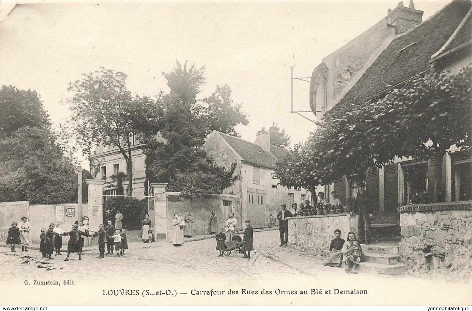 95 - VAL D'OISE - LOUVRES - Carrefour Des Rues Des Ormes Au Blé Et Demaison - Belle Animation - 10620 - Louvres