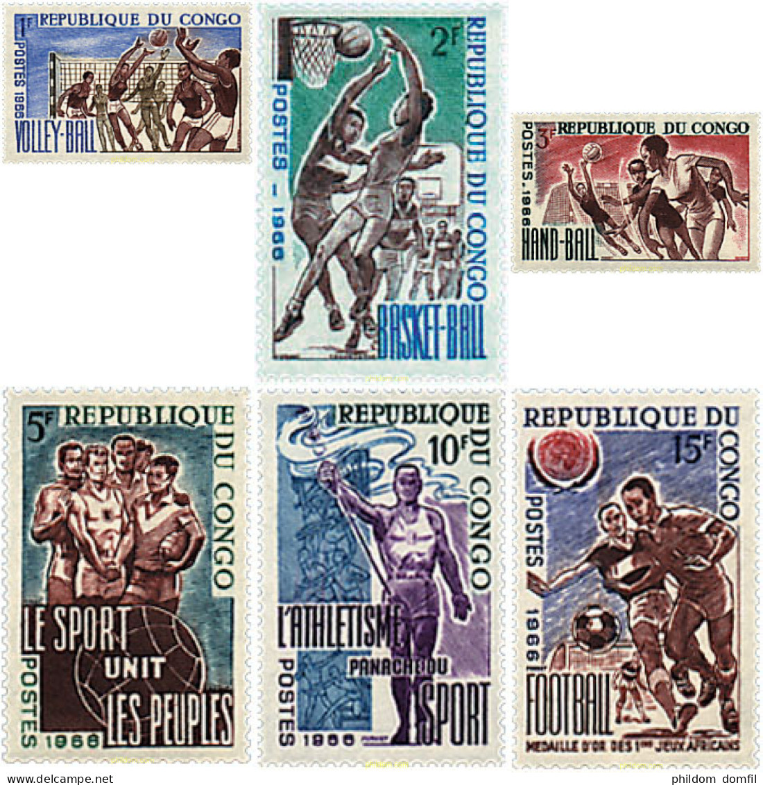 281240 HINGED CONGO 1966 DEPORTES - FDC