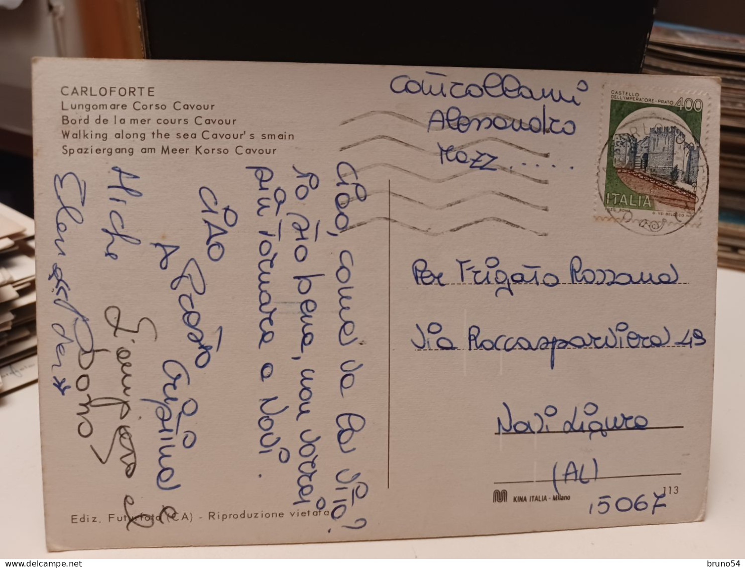 Cartolina Carloforte  Prov Carbonia Iglesias , Lungomare Corso Cavour ,porto, Traghetti - Carbonia