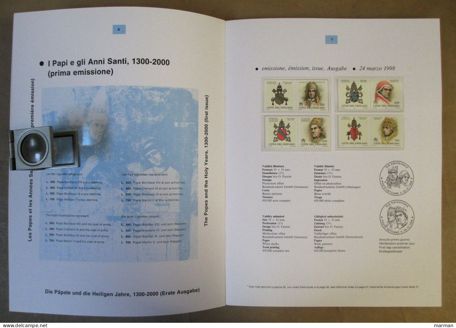 VATICANO Volume Ufficiale Emissioni 1998 - Colecciones