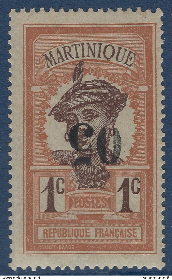 France Colonies MARTINIQUE N°83a* 05c Sur 1c Brun Rouge Et Brun Variété Surcharge Renversée Avec Petit Zéro !! - Neufs