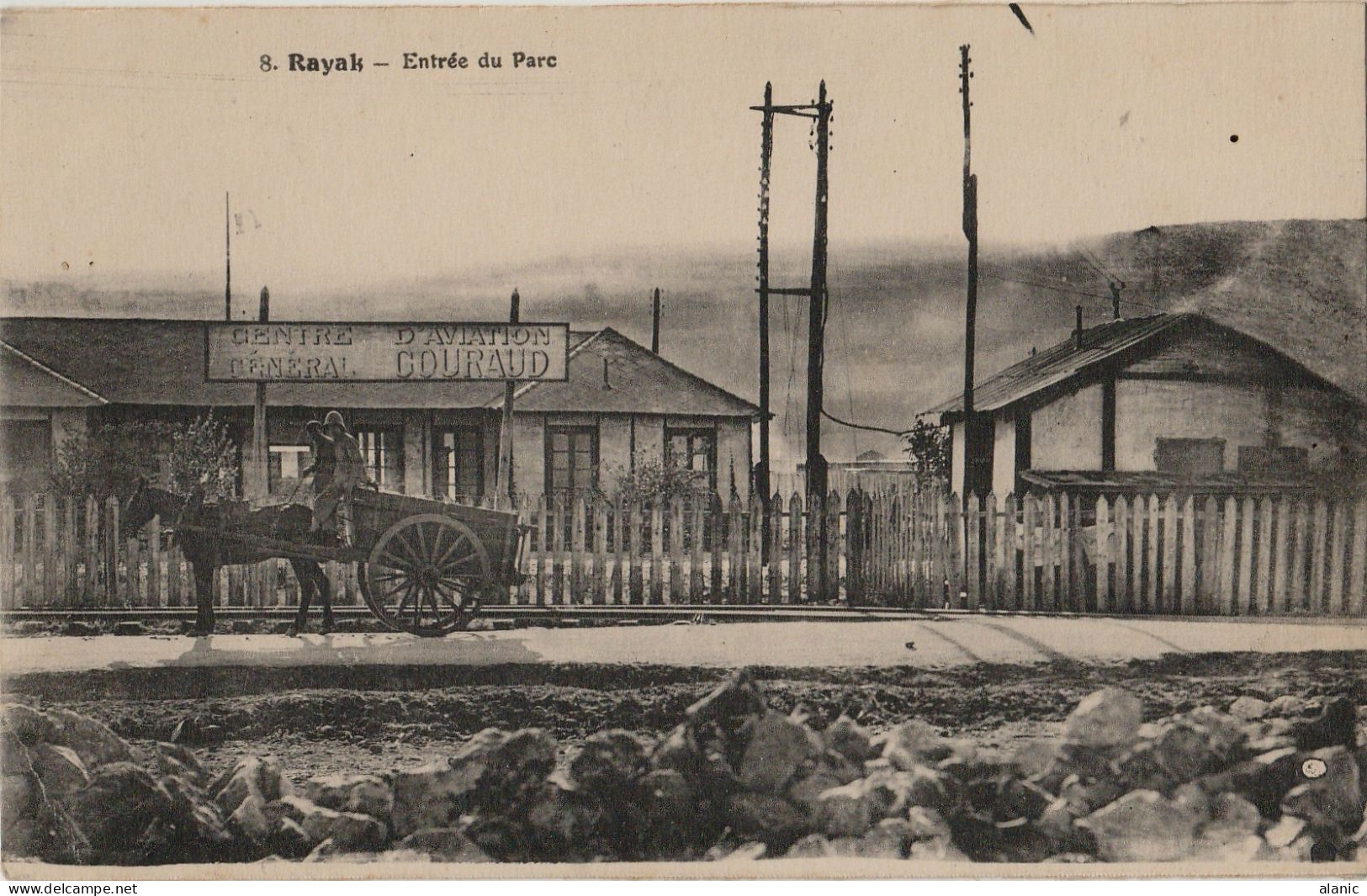 CPA-LIBAN-RAYAK  Entrée Du Parc -Magasin Général Couraud +attelage Rail Du Chemin De Fer-Circulée- 22-10-1928 - Liban