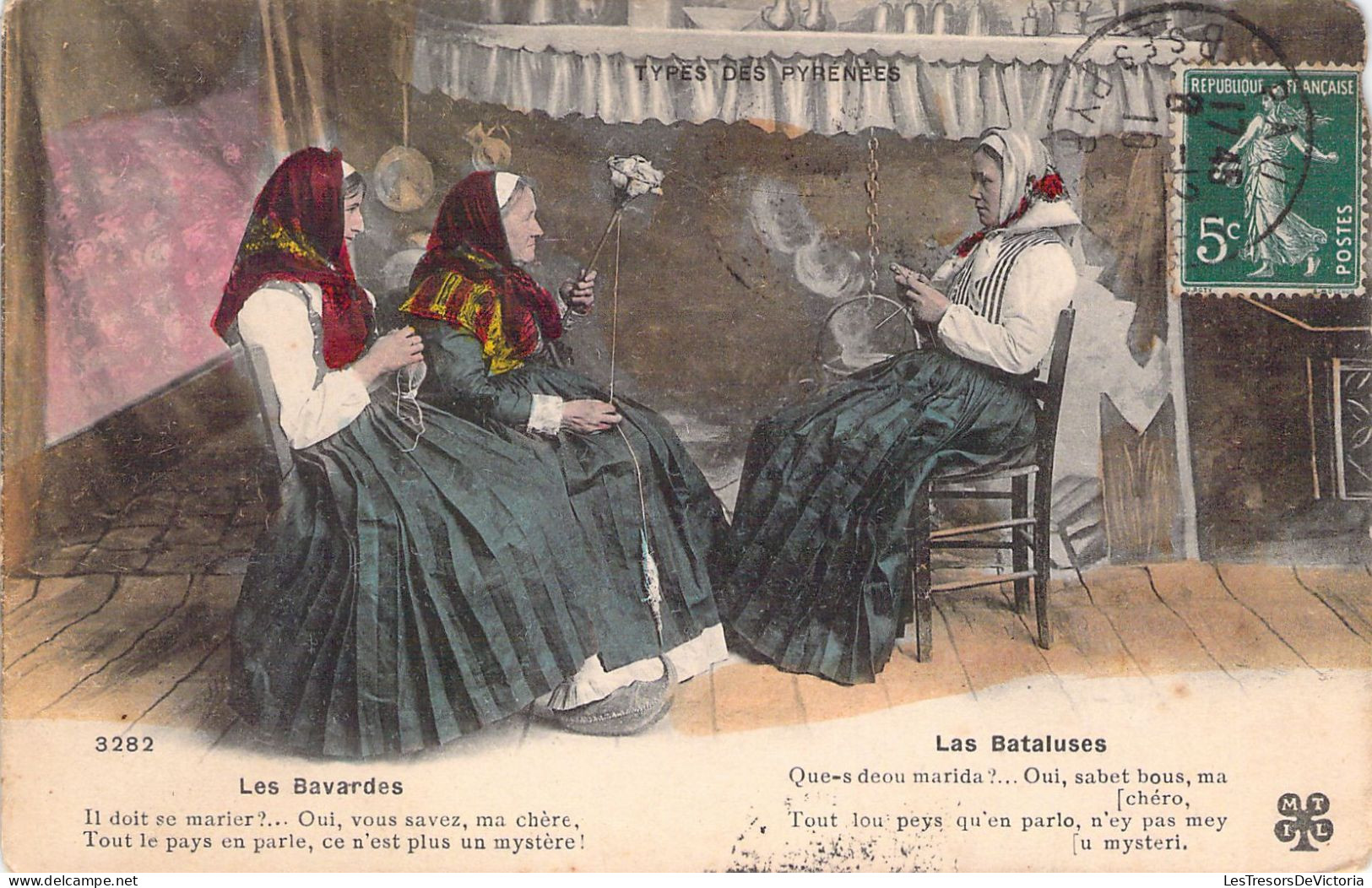 FOLKLORE - TYPES DES PYRENEES - Les Bavardes - Les Batuluses - Carte Postale Ancienne - Autres & Non Classés