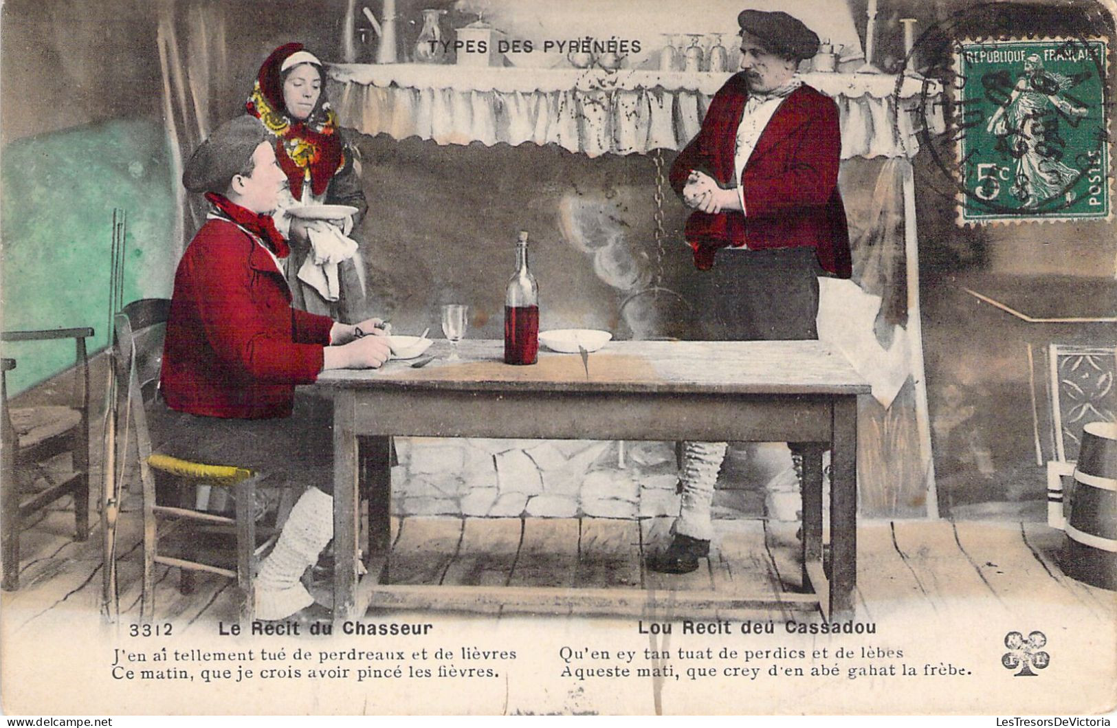 FOLKLORE - TYPES DES PYRENEES - Le Récit Du Chasseur - J'en Ai Tellement Tué De Perdreaux....- Carte Postale Ancienne - Otros & Sin Clasificación