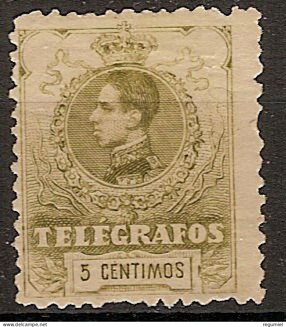 España Telégrafos  47 (*) Sin Goma. 1912 - Télégraphe