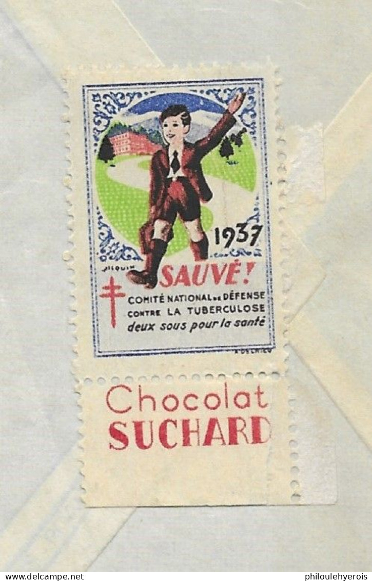 TOULON Pont Du Las (83) Savonnerie Martin 1942 Environ + Timbre Tuberculose Pub Chocolat Suchard Au Dos - Non Classés