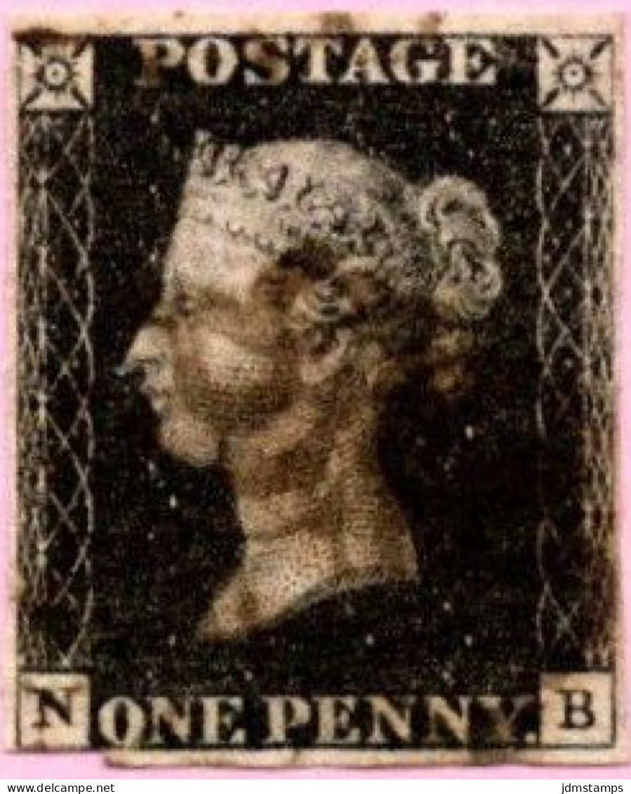 GBR SC #1 U (N,B) 1840 Queen Victoria 4 Margins CV $375.00 - Used Stamps