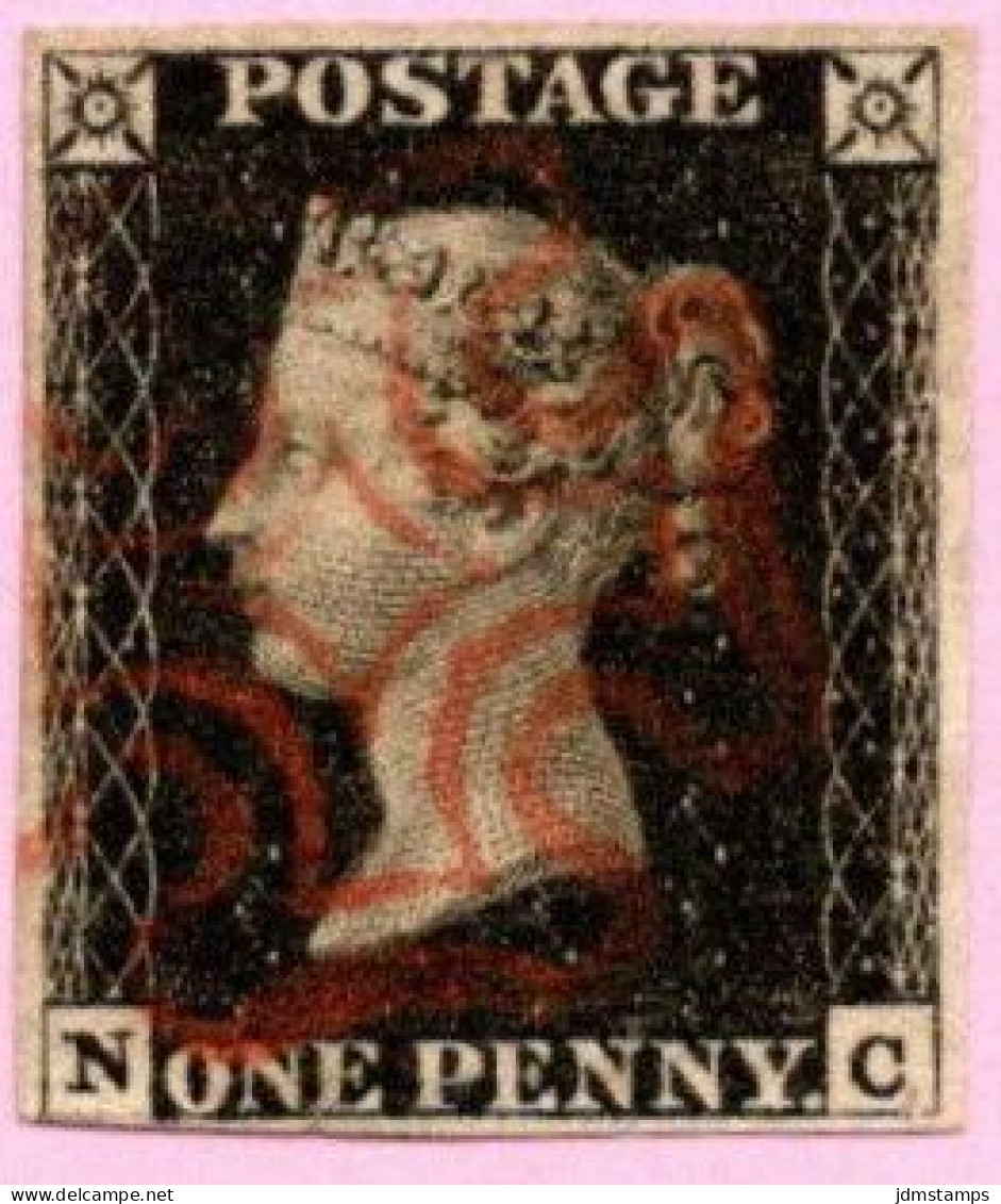 GBR SC #1 U (N,C) 1840 Queen Victoria 4 Margins CV $370.00 - Usati