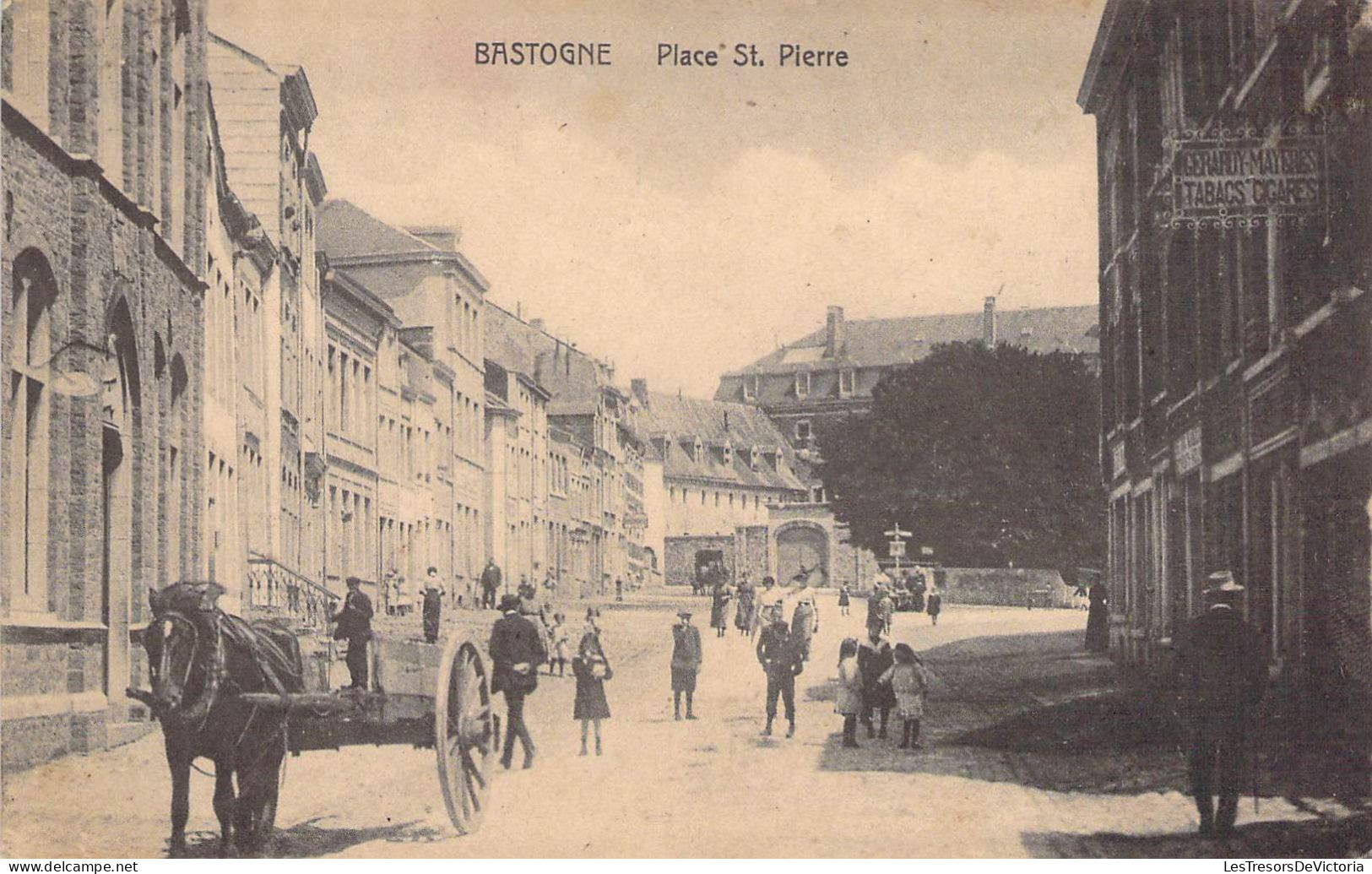 Belgique - Bastogne - Place Saint Pierre - Editeur Shumacher - Animé - Attelage - Carte Postale Ancienne - Bastenaken