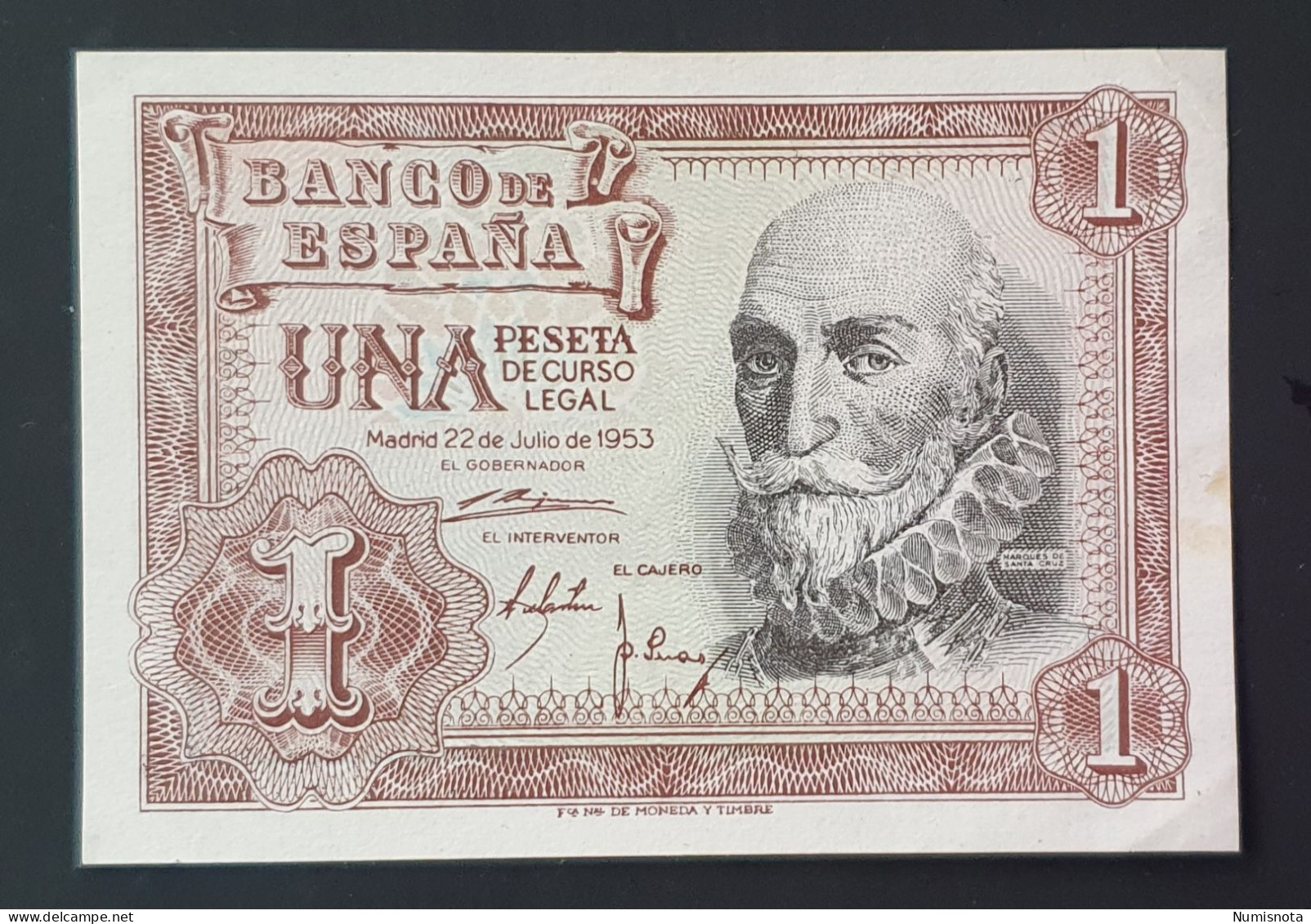 SC- / AUNC España Billete 1 PESETAS 1953 Serie 1B - 1-2 Peseten