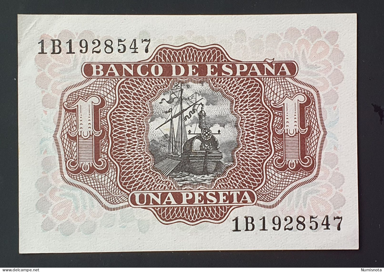 SC- / AUNC España Billete 1 PESETAS 1953 Serie 1B - 1-2 Pesetas