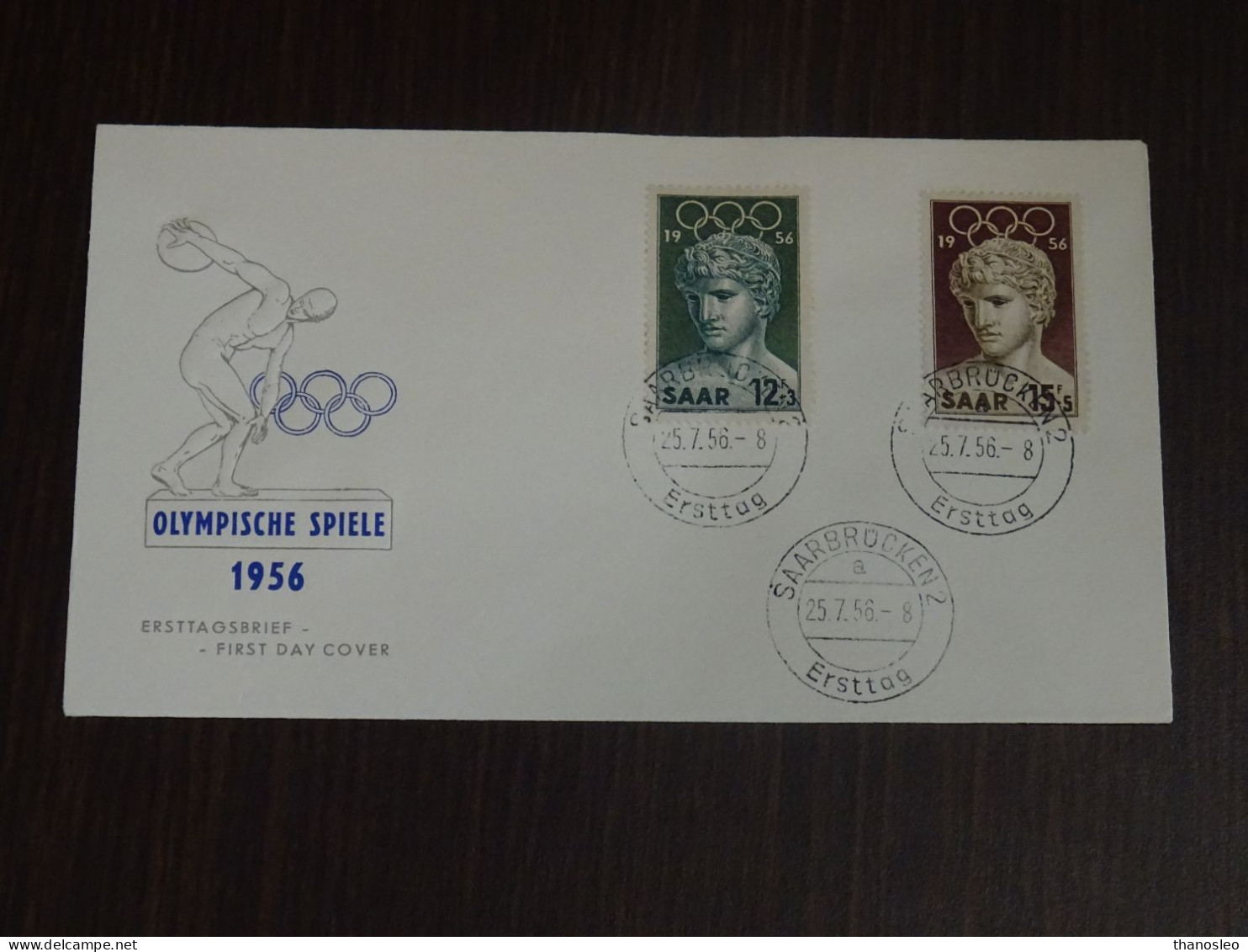 Saar 1956 Melbourne Olympic Games FDC VF - FDC