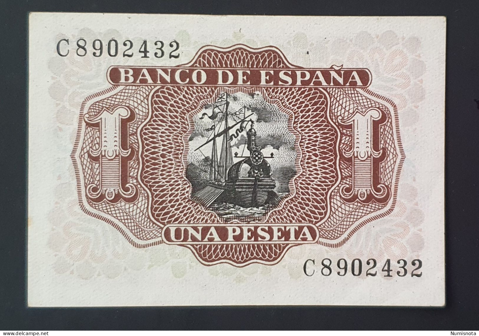 SC / UNC España Billete 1 PESETAS 1953 Serie C - 1-2 Pesetas