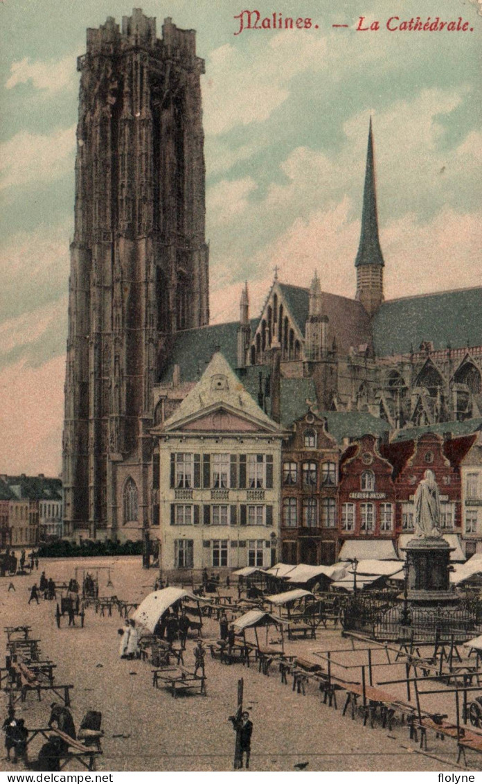 Malines - Place Et La Cathédrale - Installation Du Marché - Belgique Belgium - Mechelen